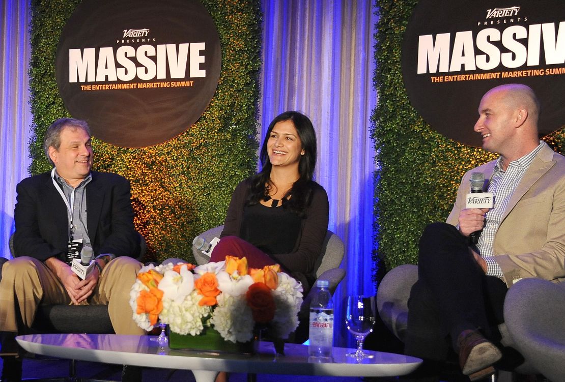 Adam Rockmore of Fandango, Sima Sistani and Ged Tarpey of Twitter